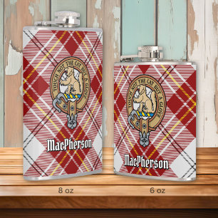 Cantil Clan MacPherson Crest sobre Red Dress Tartan