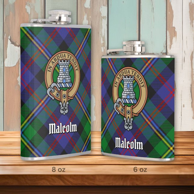 Cantil Clan Malcolm Crest over Tartan (Criador carregado)