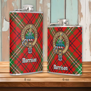 Cantil Clan Morrison Crest sobre o Red Tartan
