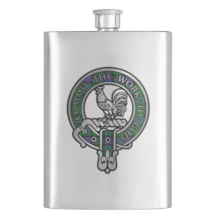 Cantil Clan Sinclair Crest & Hunting Tartan Flask