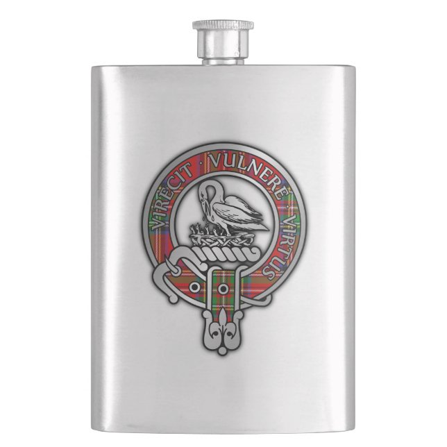 Cantil Clan Stewart | Stuart Crest & Tartan Flask (Frente)