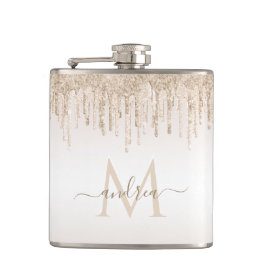 Cantil Clássica Champagne Glitter Derrubando Nome Monogra