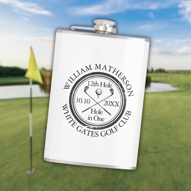 Cantil Clássico de Golfe Hole in One Personalizado (Hole in One Classic Golf Personalized Flask)