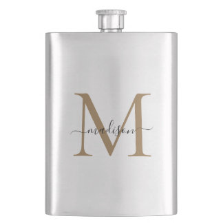 Cantil Clássico Moderno Dourado Monograma Nome Girly Scri