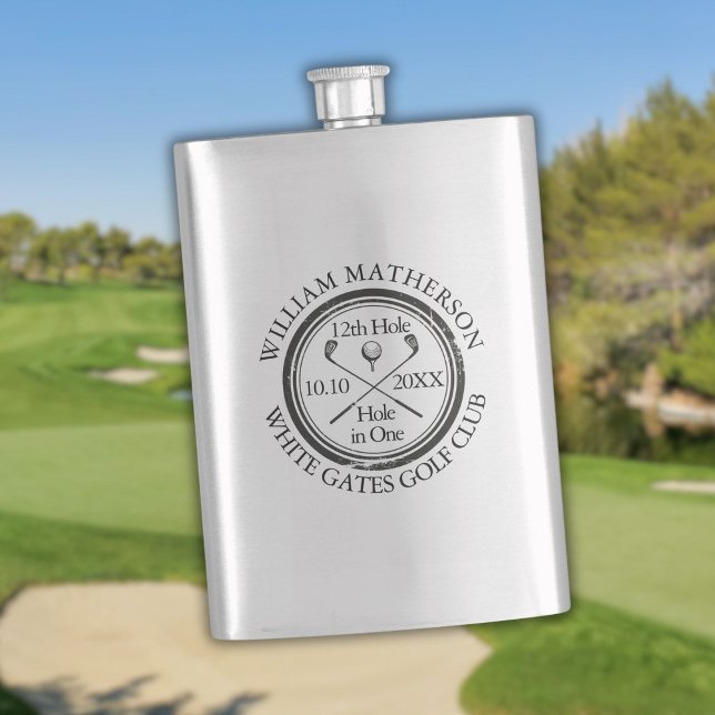 Cantil Clássico Personalizado de Buraco de Um no Golfe (Golf Hole in One Classic Personalized Flask)