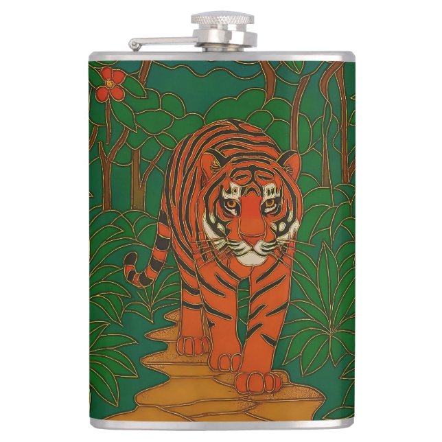 Cantil Cloisonne Art Tiger on the Jungle Path (Frente)