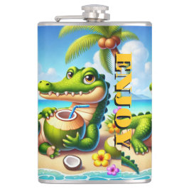 CANTIL COCODRILLO COM ÁGUA COCO