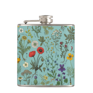 Cantil Colagem de flores silvestres em azul