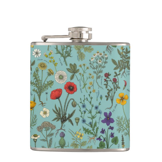 Cantil Colagem de flores silvestres em azul (Frente)