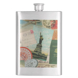 Cantil colagem de viagens vintage moderna