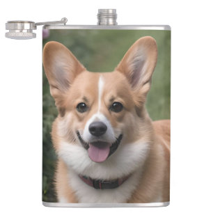 Cantil "Companheiro charmoso: um Corgi em um jardim rosa