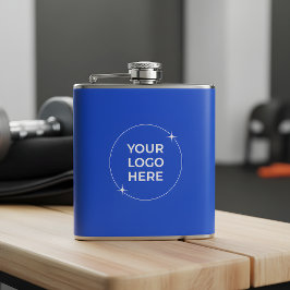 Cantil Company Logo Royal Blue Marketing Giveaway Flask