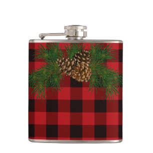 Cantil Cone de pinho vermelho e xadrez preto