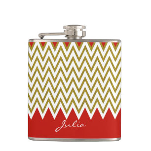 Cantil Contorno Personalizado Chic Dourado Chevron
