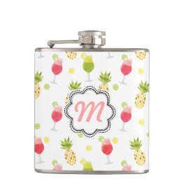 Cantil Coquetel tropical e padrão de Fruta monograma