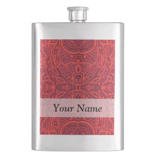 Cantil Cor damasco tribal vermelha