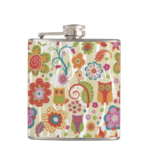 Cantil Cor floral e coruja