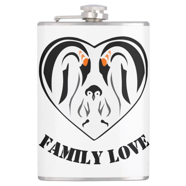 Cantil Coração de Amor Familiar do Imperador Penguin (Frente)