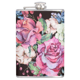 Cantil Coração floral de aquarelas: rosas de colheita.