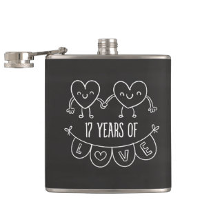 Cantil Corações Gift Chalk do 17.º Aniversário