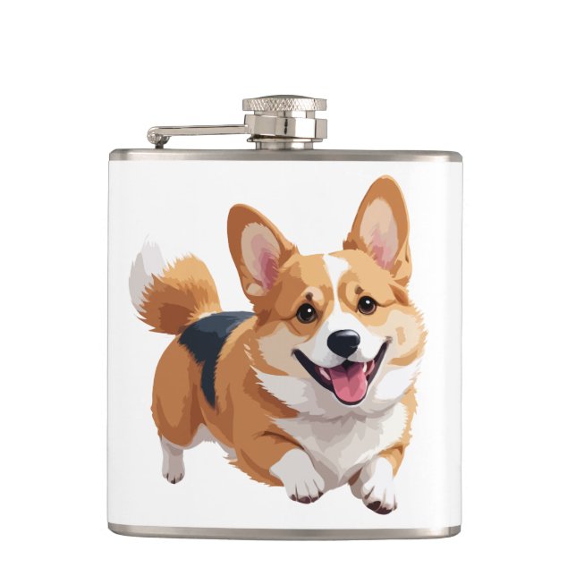 Cantil Corgi Happy Playful Brincando No Ar (Frente)