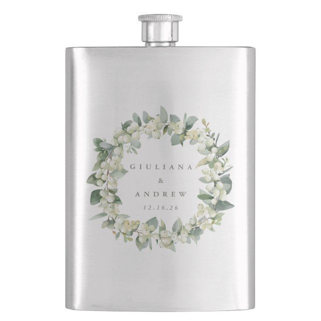 Cantil Coroa de Casamento Personalizada com Snowberry & E (Frente)