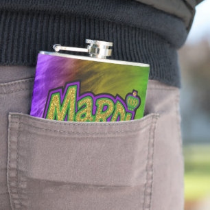 Cantil Coroa Mardi Gras de SlipperyJoe verde-roxo