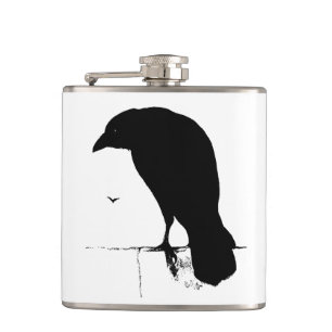 Cantil Corvo retro dos corvos do gótico da silhueta do