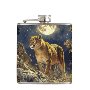 Cantil Cougar na Arte da Vida Selvagem à Lua