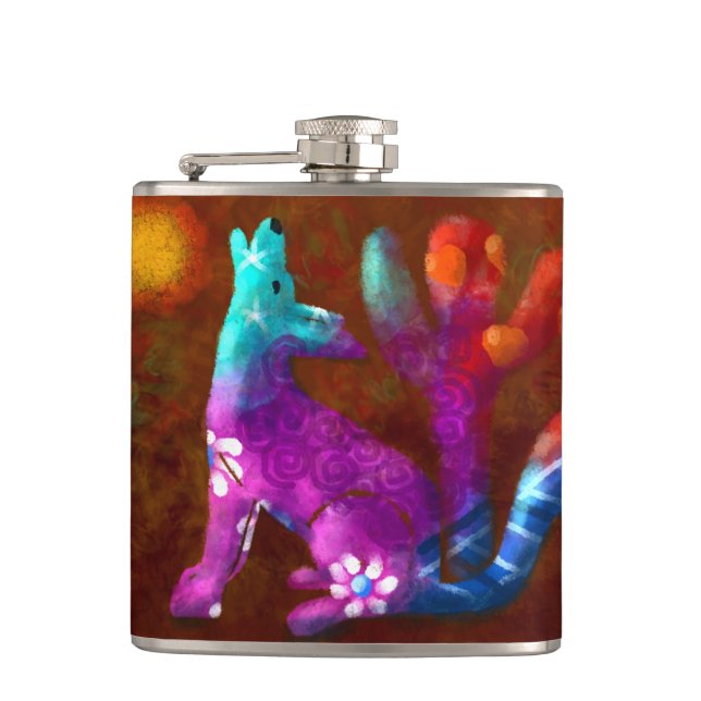 Cantil Coyote Abstrato Art Saguaro Cactus Desert Brown (Frente)