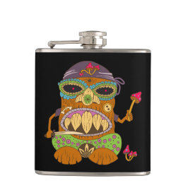 Cantil Cozinheiro Tiki Cogumelo, Frasco Preto Engraçado