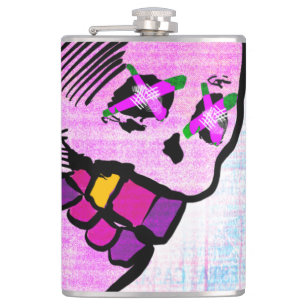 Cantil Crânio Calavera Arte NFT pGeek Rosa Roxo