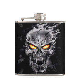 Cantil Crânio flamejante - Arte de Engrenação Metálica #3