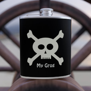 Cantil Crânio Pirata e Crossbones Grog Flask