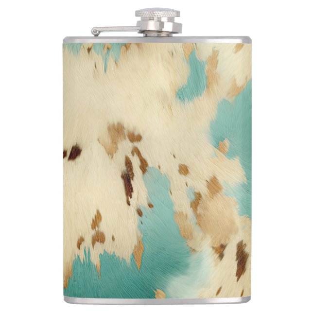 Cantil Creme Dourado Turquoise Cowhide Animal (Frente)