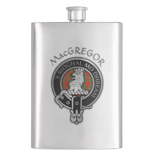 Cantil Crestão do Clã MacGregor e Frasco de Tartan