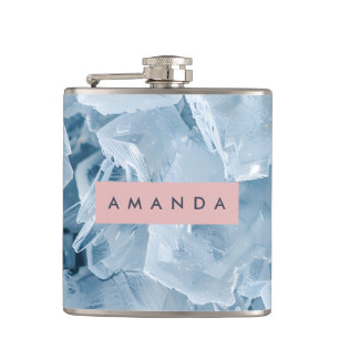 Cantil Cristal Azul Gelo Personalizado e Pastel Fosco