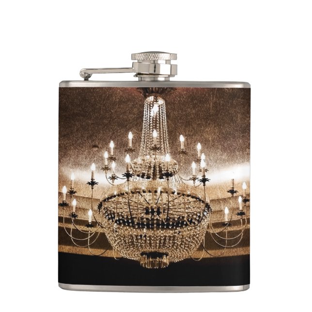 Cantil Crystal Chandelier Dazzle Glitz Glam Whiskey Flask (Frente)