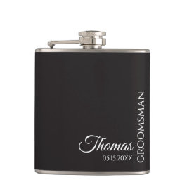 Cantil Custom Groomsman Best Man Wedding Monogram Black 