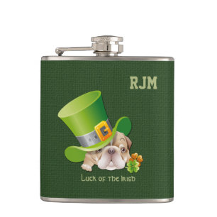 Cantil Custom Monograms Funny Bulldog Gift Flasks