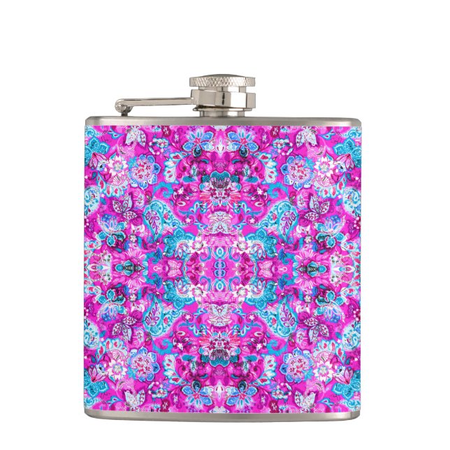 Cantil Cute blue pink flowers patterns (Frente)