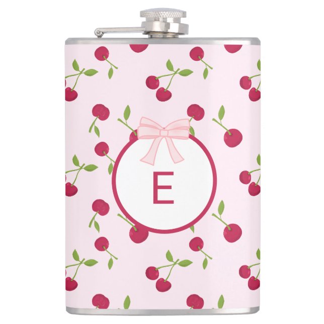 Cantil Cute Cherry Coquette Rosa Monograma Personalizado (Frente)