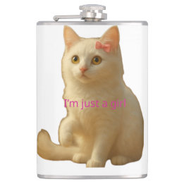 Cantil Cute Coquette White Cat I'm Just a Girl Pink Bow