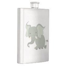Cute Merry Cartoon Elefante Garrafa Clássica