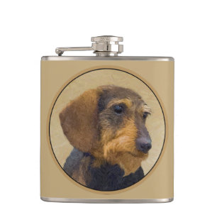 Cantil Dachshund (Wirehaired): Pintura original de cães