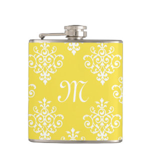Cantil Damasco Amarelo Chic e Monograma Mocional