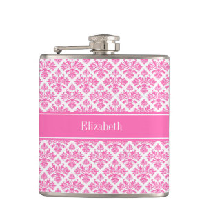 Cantil Damasco Rosa Quente 2 What Monograma #3 Nome Rosa 