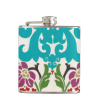 Damask Floral Patternos Plum Turquoise