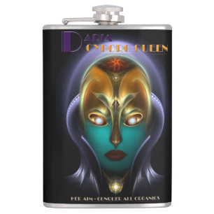 Cantil Daria Cyborg Queen Vinyl Wrapped 8oz Flask