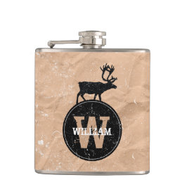 Cantil Deer Monogramas - Papel castanho-marrom, russo, af